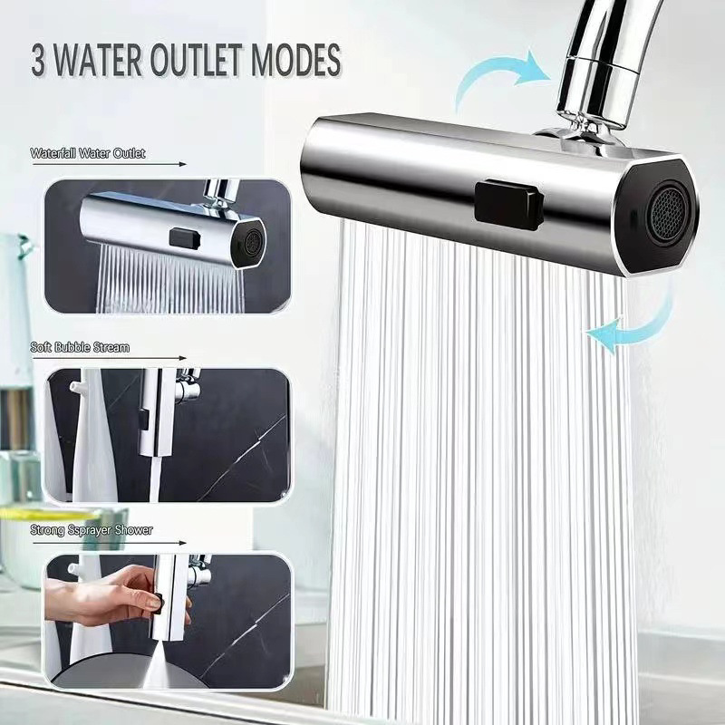 Home Bathroom Taps - Neue 3-Modi Küchenarmatur Universal Rotation Multifunktions