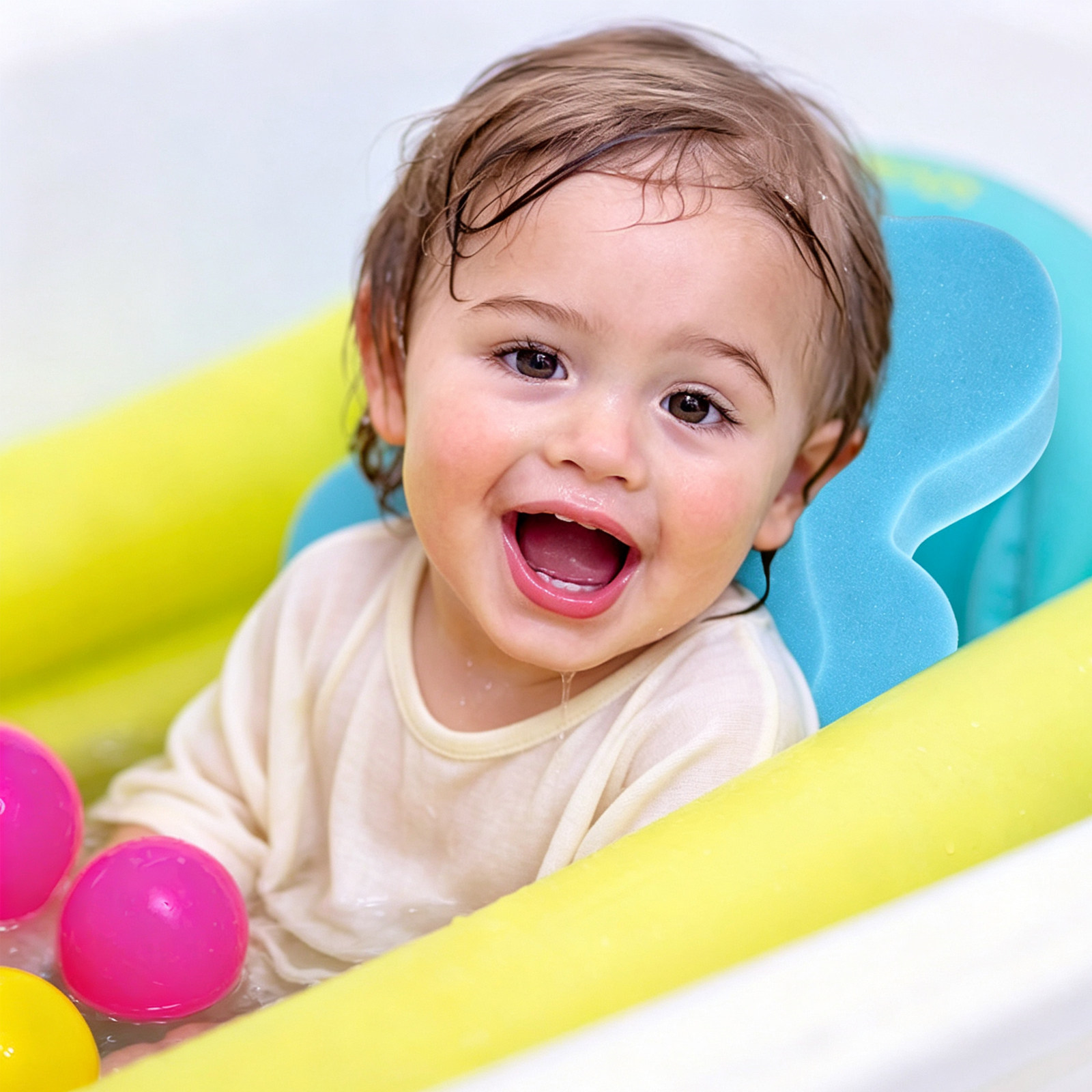 Non Slip Bath Mat - Baby-Badeschwamm, Baby-Badekissen in Bärenform, rutschfeste Badematte,