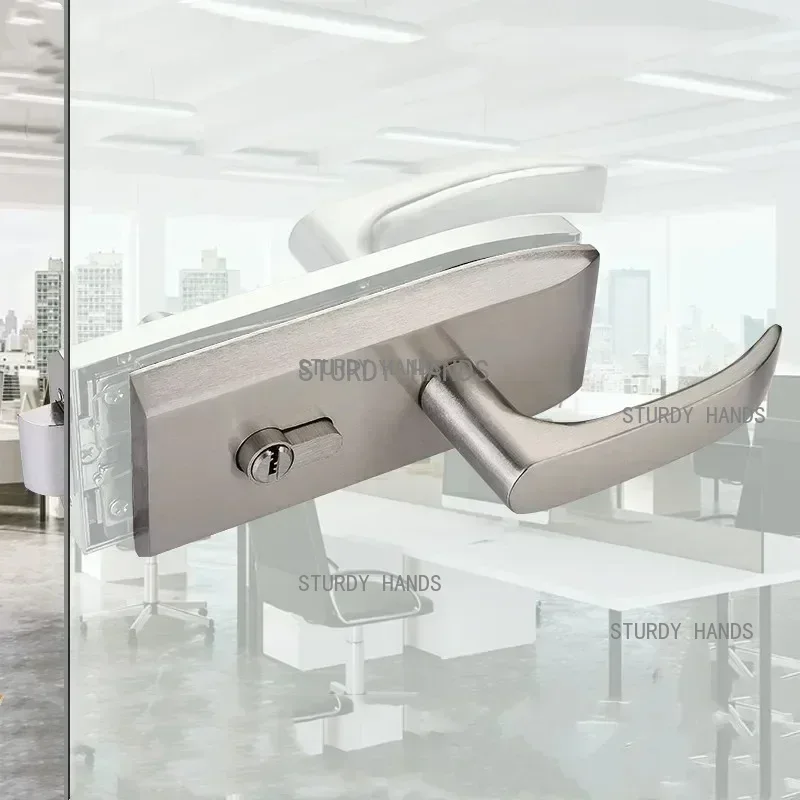 Home Bathroom Glass - Büro Glas Türschloss Badezimmer Edelstahl Griff