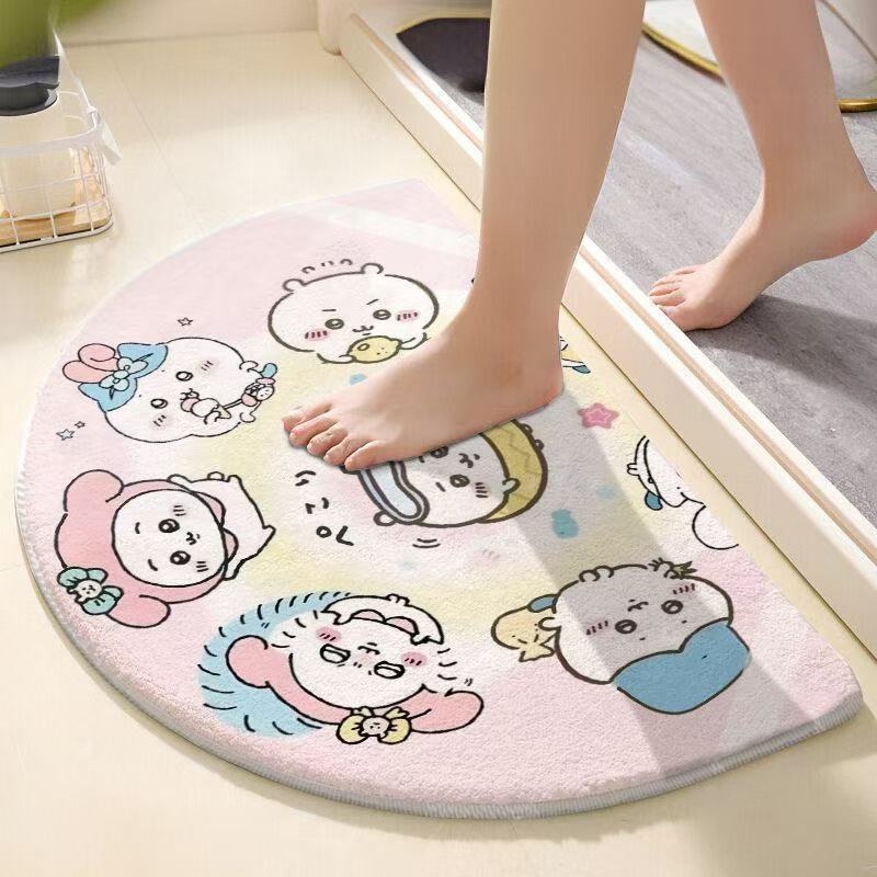 Non Slip Bath Mat - Chiikawa Halbkreis-Badematte Niedlicher Anime Hachiware Usagi