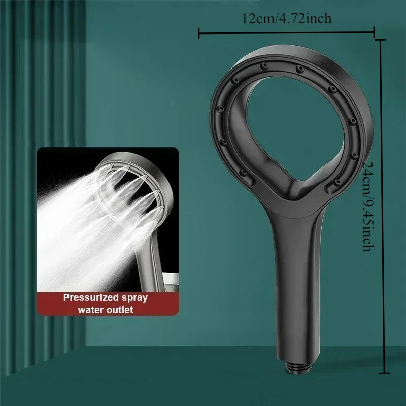 Home Bathroom Taps - Badezimmer-Sprühbrausekopf, Druckverstärkter Handbrausekopf mit Großem Panel,