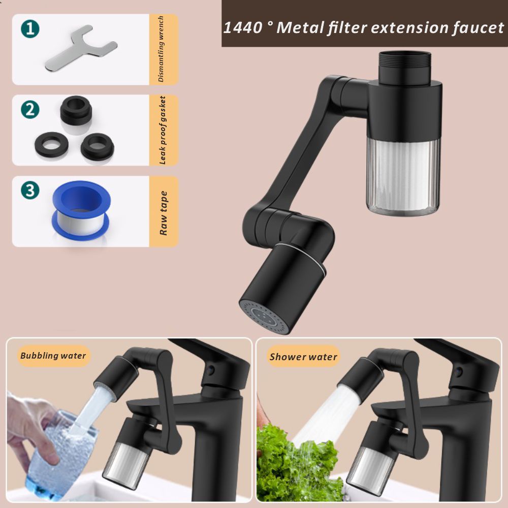 Home Bathroom Taps - Neu Schwarz 1440 ° Drehbar mit