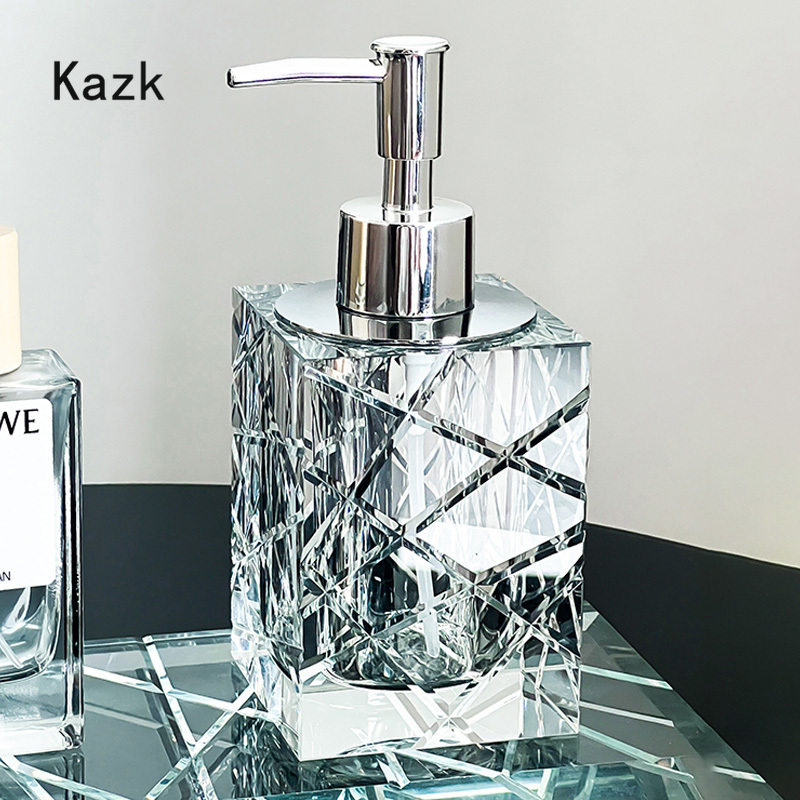 Home Bathroom Glass - Kristalls ch neiden Glas Shampoo flasche