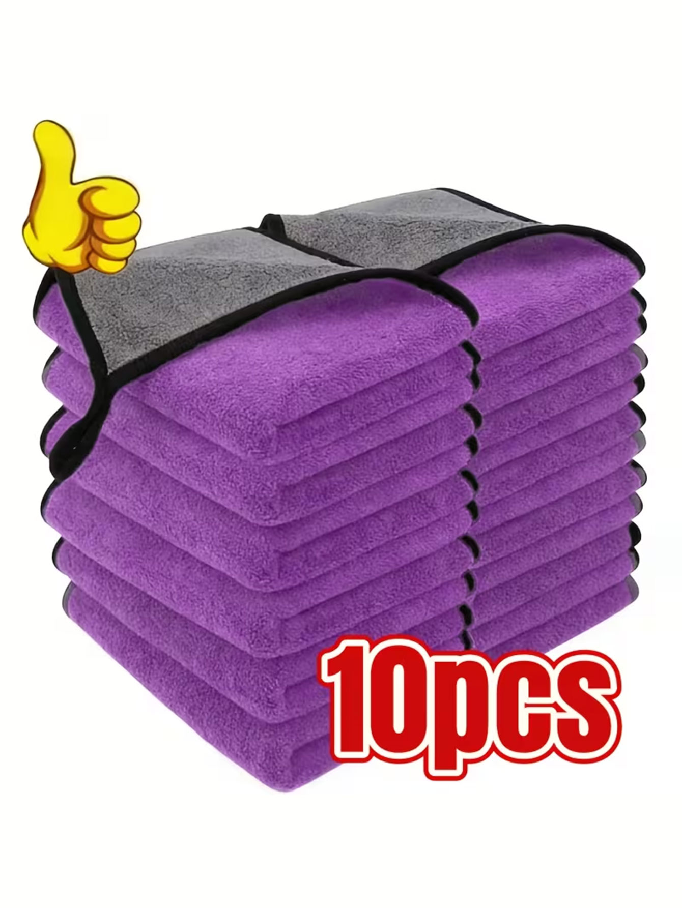 Home Bathroom Glass - 10er-Pack Doppelseitige Korallenvelours Mikrofaser-Reinigungstücher | Hochabsorbierendes