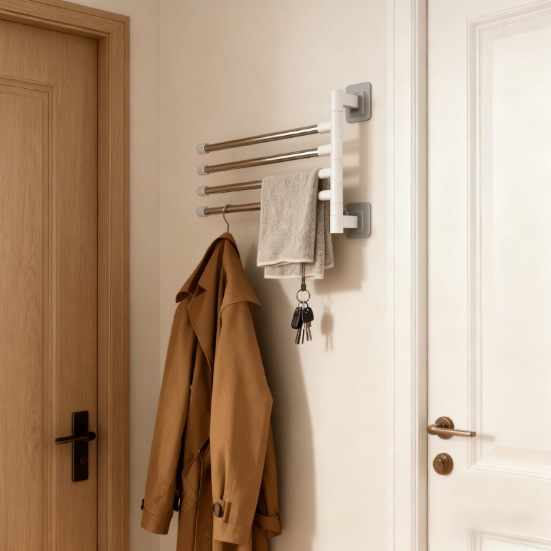 Home Essentials Bathroom Rack - Moderner Minimalistischer Schwebender Handtuchhalter mit Drehbaren