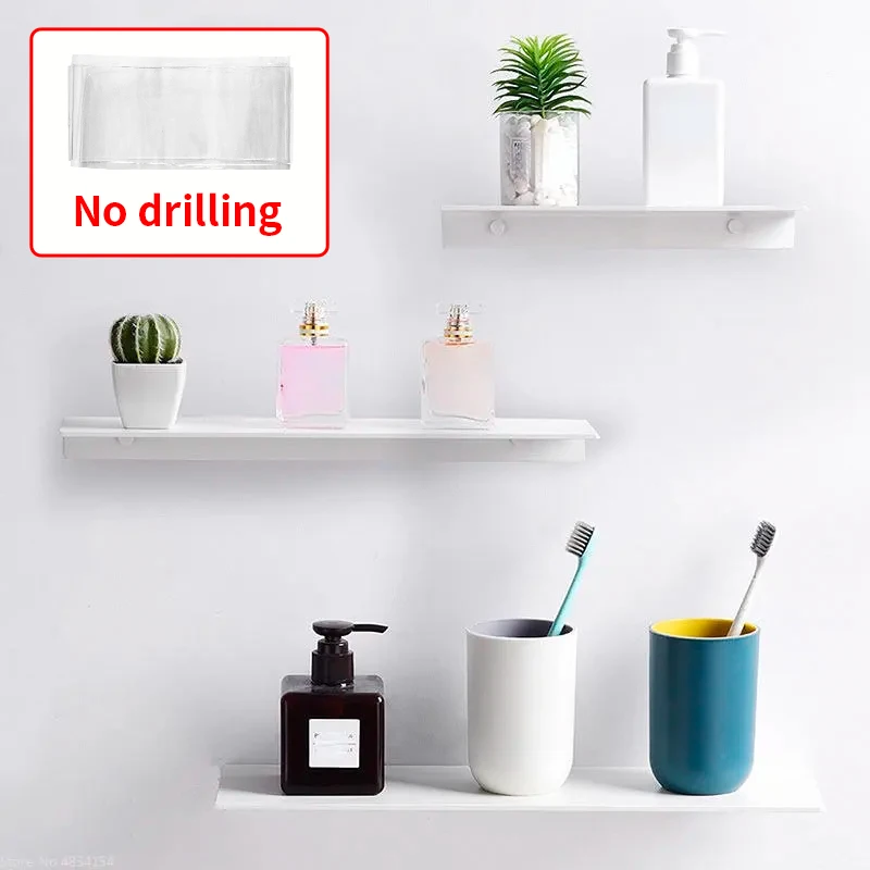 Tiny Home Bathroom Kitchen - Kleines Regal ohne Bohren, Shampoo-Halter, Badezimmer-Wand,