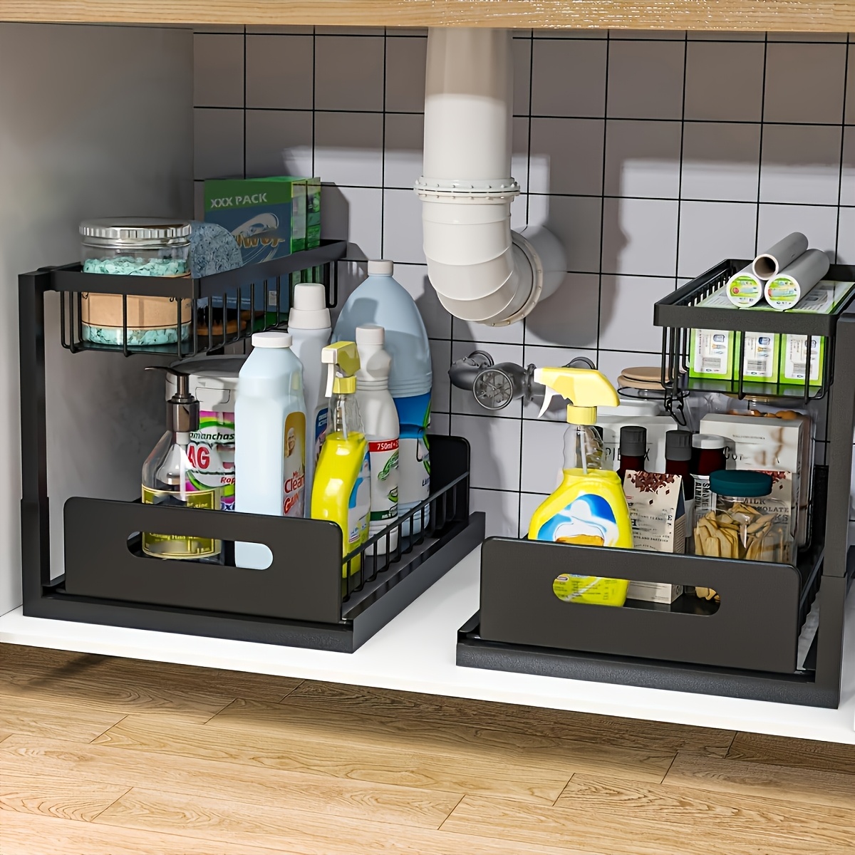 Home Essentials Bathroom Rack - Küchenregal-Set unter der Spüle – verschiebbare