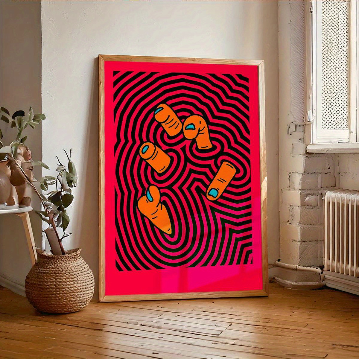 Home Bathroom Design - Moderne abstrakte Fingerkunst-Poster, ungerahmt, minimalistische psychedelische