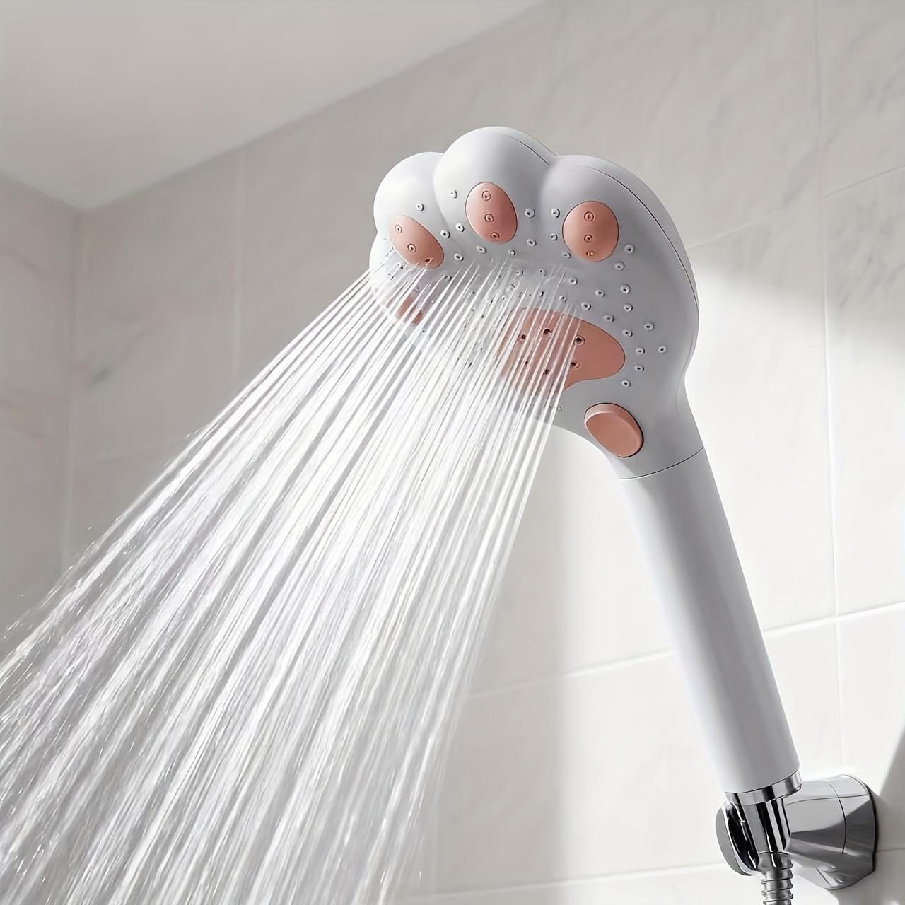 Home Bathroom Taps - Hochdruck-Filterduschkopf Niedliche Katzenpfote 3-Modus Einstellbare Sprühstrahl