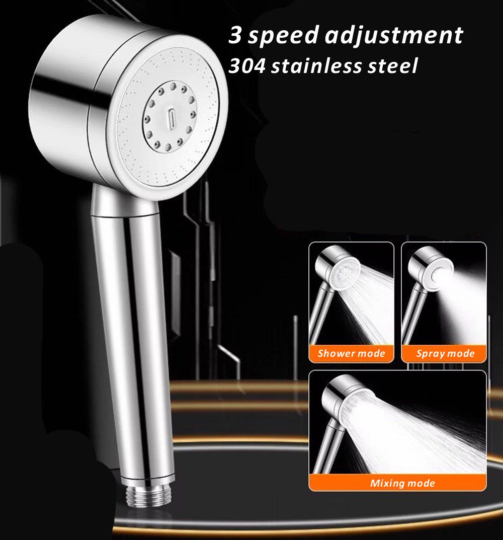 Home Bathroom Taps - Verbesserter Hochdruck-Duschkopf aus Edelstahl 304, 3