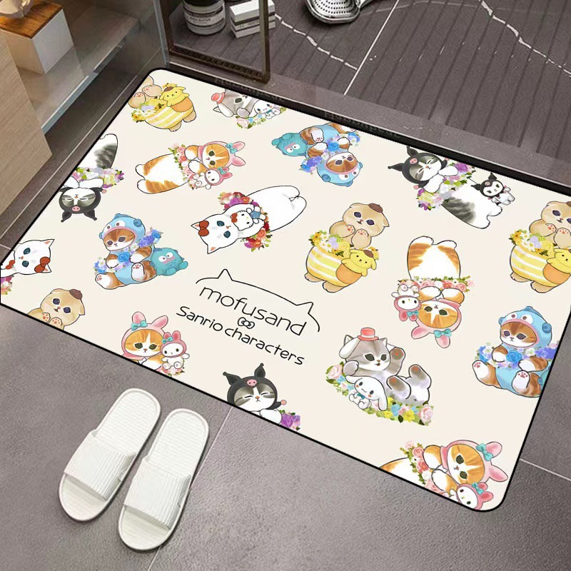 Non Slip Bath Mat - Mofusand Cartoon Diatomeenerde Saugfähige Bodenmatte Rutschfeste