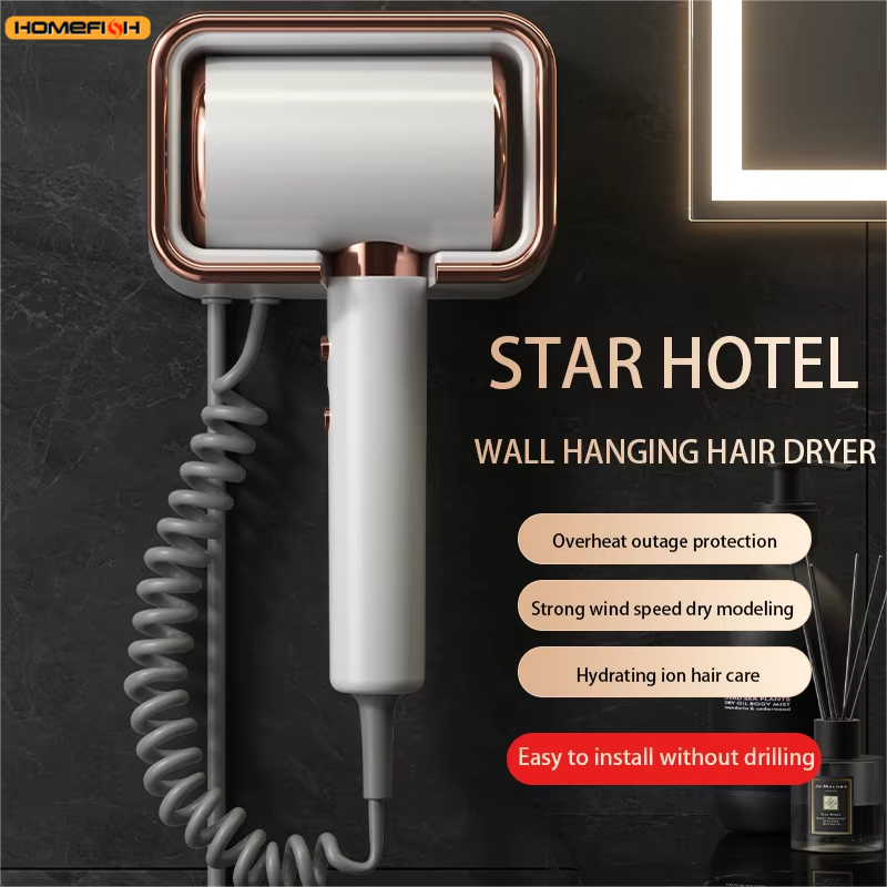 Home Depot Bathroom Vanities - HOMEFISH Hotel-exklusiver Haartrockner, wandmontierter leistungsstarker elektrischer