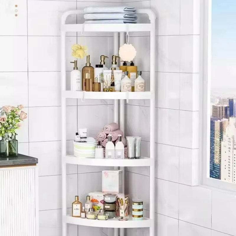 Home Essentials Bathroom Rack - Freistehendes Eckregal für Badezimmer, Dreieckiges Mehrstufiges