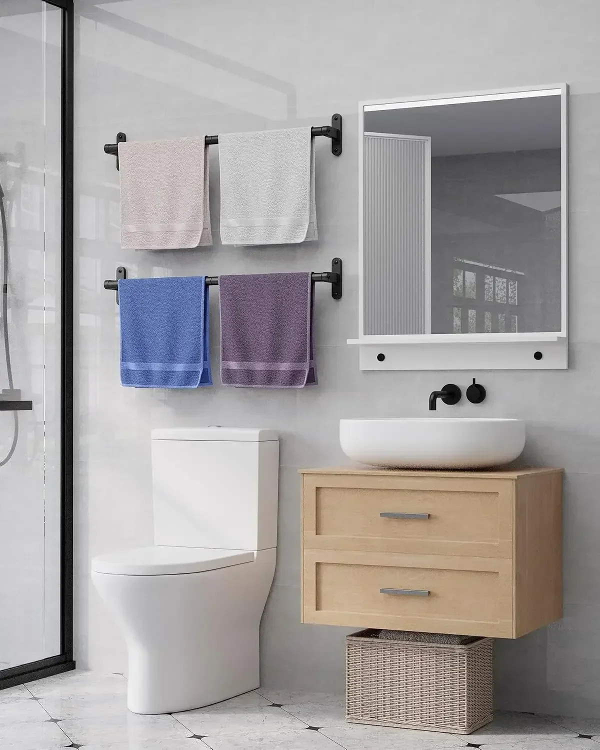Mattschwarzer Handtuchhalter f – Home Essentials Bathroom Rack Bewertung und Preis