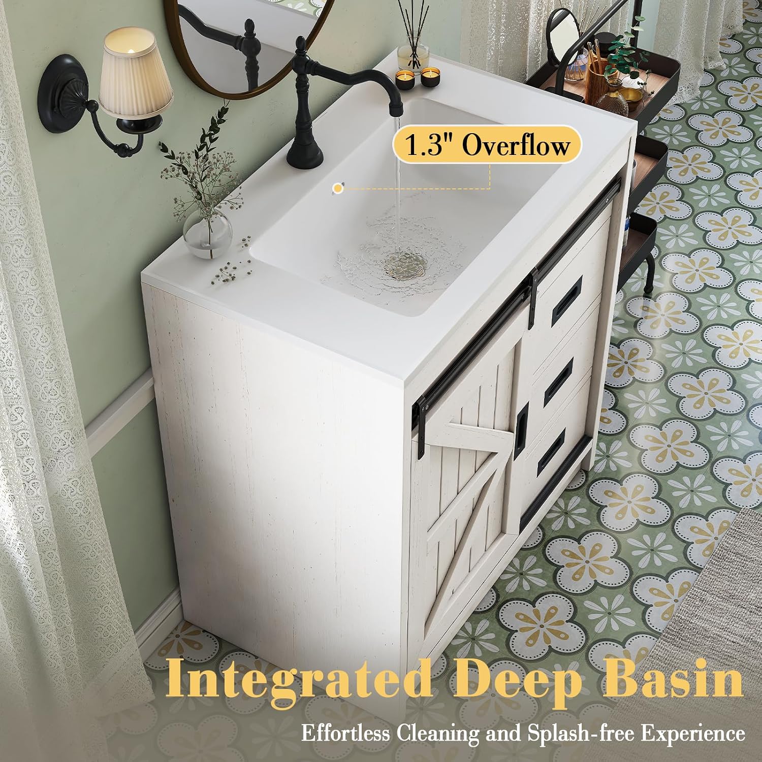 Großer Farmhouse-Badezimmersch – Home Bathroom Vanity Bewertung und Preis