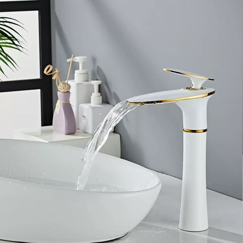 Weiß/Schwarz Gold Wasserfall B – Home Hardware Bathroom Sinks Bewertung und Preis