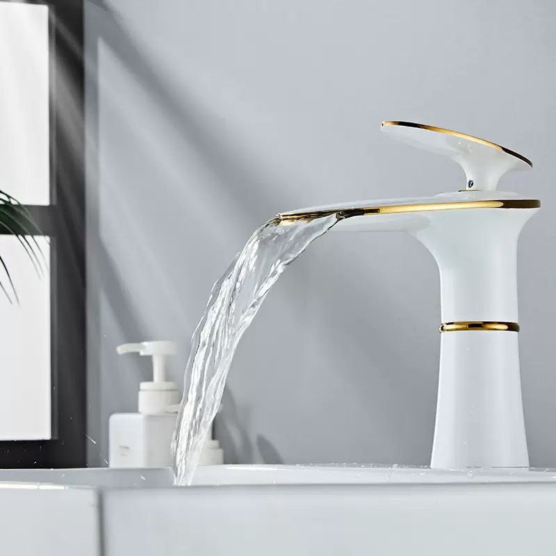 Weiß/Schwarz Gold Wasserfall B – Home Hardware Bathroom Sinks Bewertung und Preis