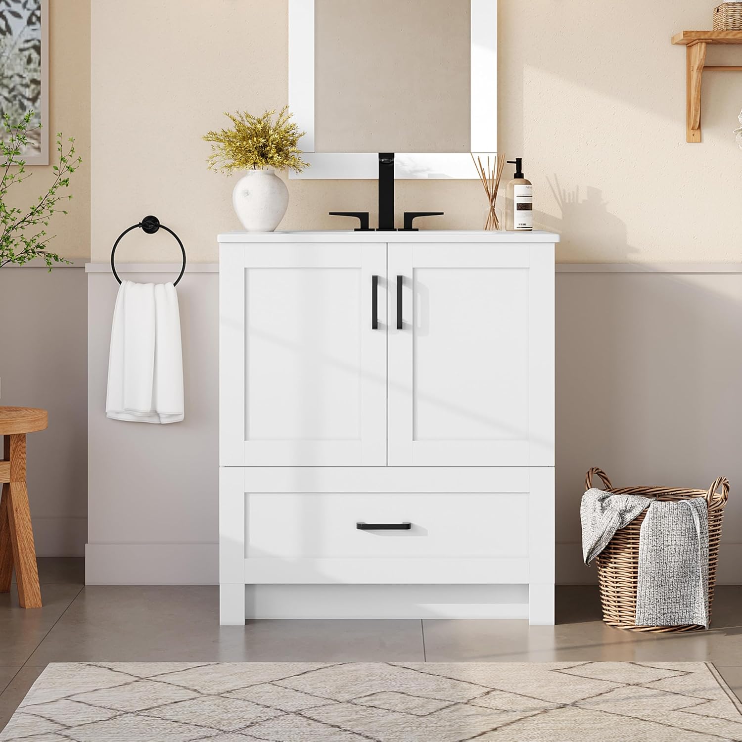 30-Zoll-Badezimmer-Waschtisch  – Home Bathroom Vanity Bewertung und Preis
