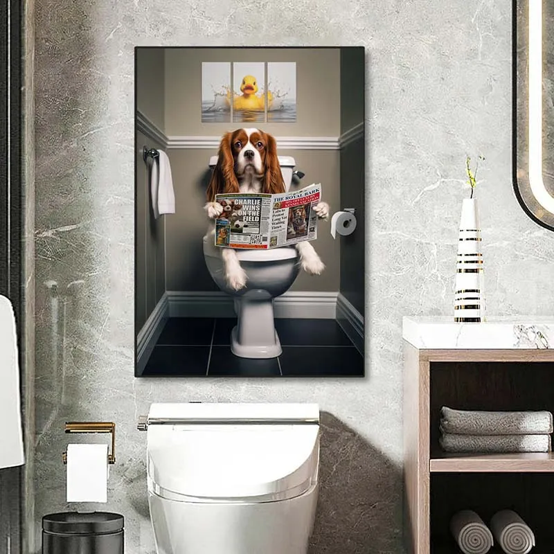 Lustige Tierwand kunst Poster  – Home Bathroom Pic Bewertung und Preis