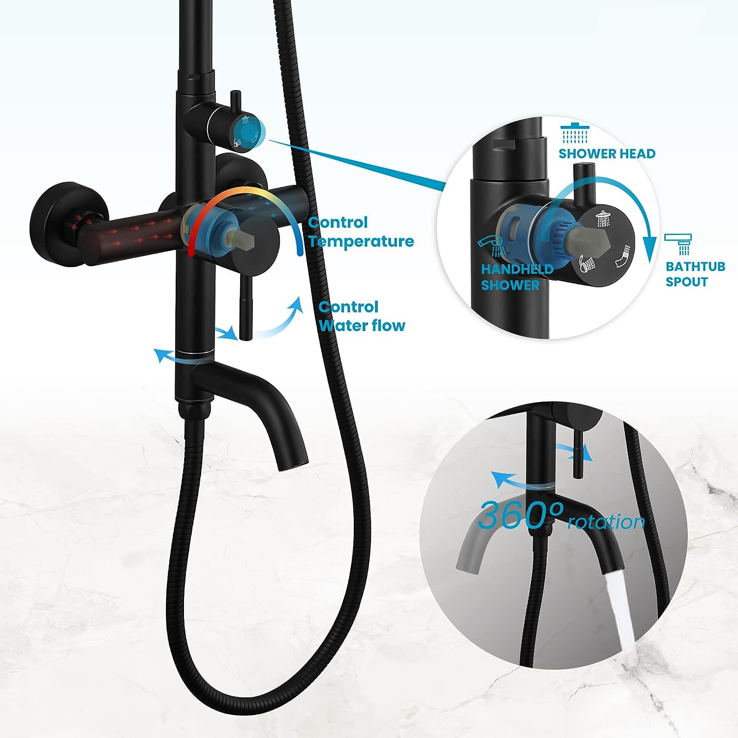 Kemaidi Dusch armatur Set matt – Home Bathroom Taps Bewertung und Preis